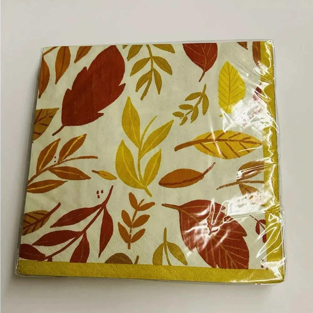 New 48 Fall Napkins Yellow Red Orange Leaves Party Impressions made in the USA